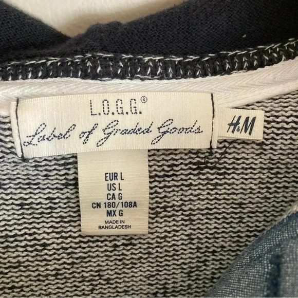 L.O.G.G. By H&M Navy Men’s Knit Cotton Hoodie - Picture 7 of 9